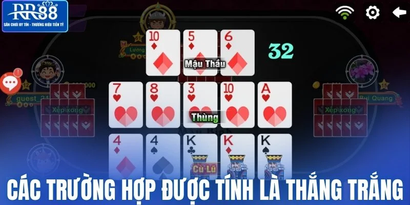 Các trường hợp được tính là thắng trắng