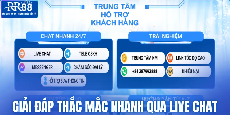 Giải đáp thắc mắc nhanh qua live chat