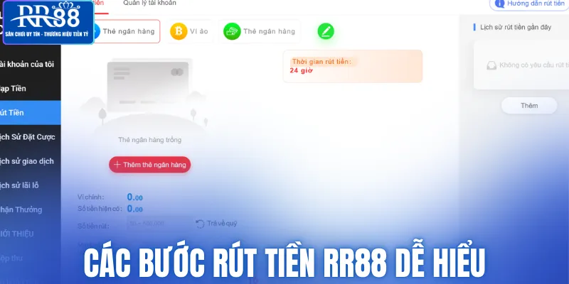 Hướng dẫn các bước rút tiền RR88 dễ hiểu