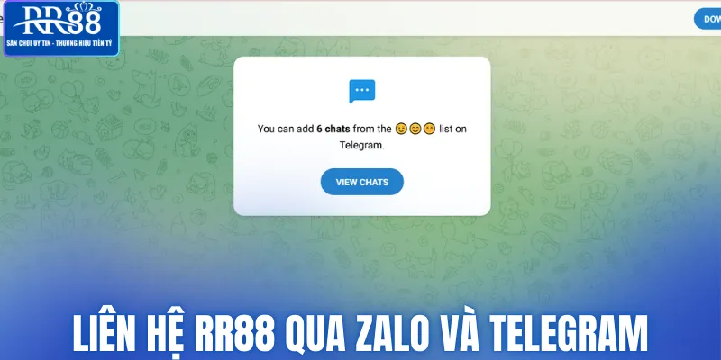 Liên hệ RR88 qua Zalo và Telegram đơn giản dễ dùng