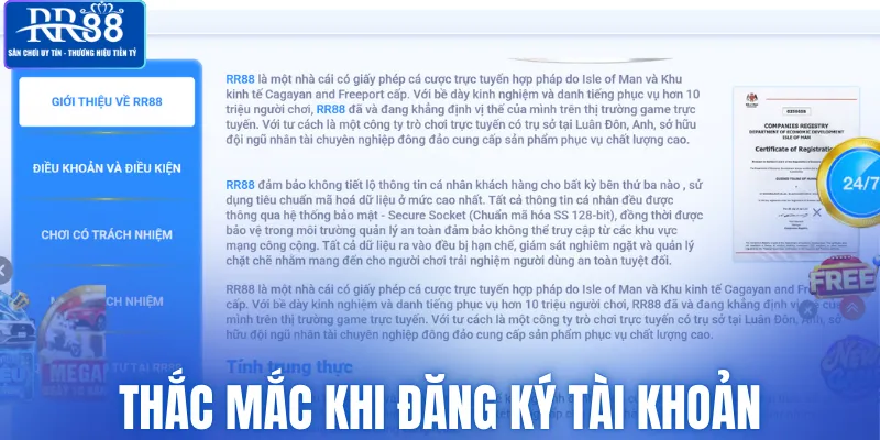 Thắc mắc thành viên khi đăng ký tài khoản